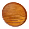 thumbnail image 2 of Bandeja redonda de Madera natural Nikou 24 cm color Marrón, 2 of 12