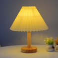 thumbnail image 2 of Lámpara de mesa plisada vintage, estilo nórdico, decorativa, para dormitorio, lámpara de noche, paraguas, luz de noche, lámpara de ambiente, regalo creativo, 2 of 5