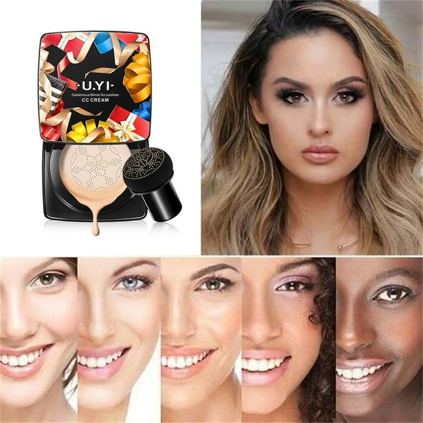 Corrector en crema cushion, corrector de larga duración, maquillaje nude, base de maquillaje líquida hidratante con pigmentos, maquillaje para unificar el tono de la piel - Base de maquillaje líquida