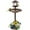 Brown, variant on Pefilos 42" Outdoor Pedestal Garden Bird Bath with Solar Light, Bird Feeder and Flower Planter, Bronze Green