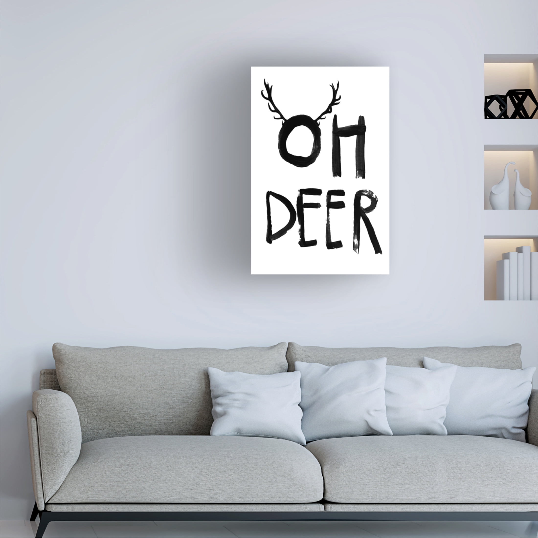 Canvas Wall Art - Treechild 'Oh Deer' Wall Art for Living Room, Bedroom, or Office D?cor by Trademark Fine Art - 12 x 19 Inches