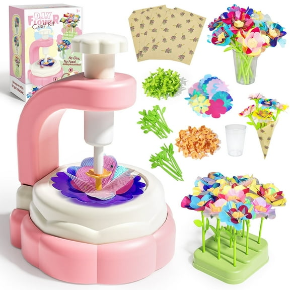 UQN Flower Bouquet Kit for Girls 8-12 , DIY Flower Arts Crafts Kids Toys, Make Your Own Flower Kits, Educational Activity Birthday gifts for Girls/Kids 4 5 6 7 8 9 Years Old