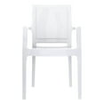 thumbnail image 7 of Luxury Commercial Living 36" White Glossy Stackable Outdoor Patio Dining Chair, 7 of 7