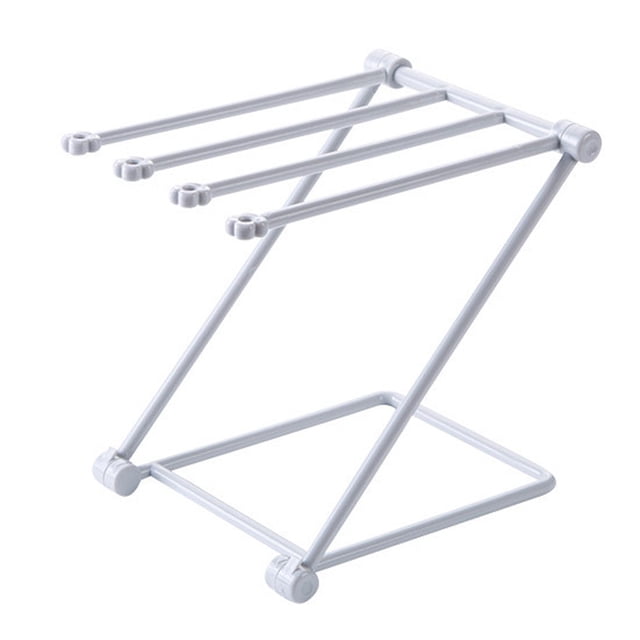 Amzcrzy Dorm Room Essentials Kitchen Shelf Foldable Vertical Rag Towel Rack Perforated Countertop Storage Rack Kitchen Rack Closet Organizers and Storage Clothes Storage Apartment Essentials