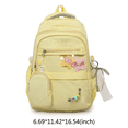thumbnail image 2 of Foral School Backpack, Multi-layer Backpack with Star Pendant&Mini Pendant Bag, Lightweight Loptop Backpack for Middle School College, Yellow, 2 of 10
