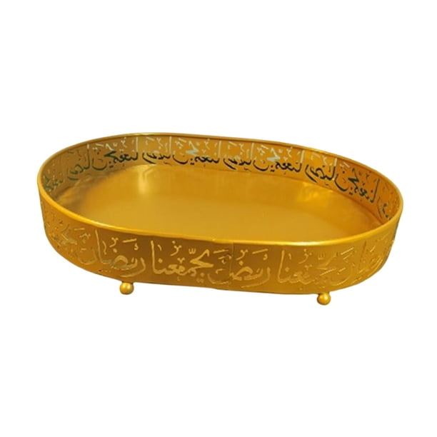 Bandeja para servir pasteles Decoración Adornos Hierro Ramadán Eid Elegante soporte musulmán para cupcakes Bandeja de joyería Plato de dulces para Estilo grande B BLESIY Bandeja de servir