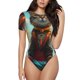 thumbnail image 1 of Balery Riverside Meditating Cat Body de cuello redondo de manga corta para mujer Tops de manga corta Tops básicos-Small, 1 of 7