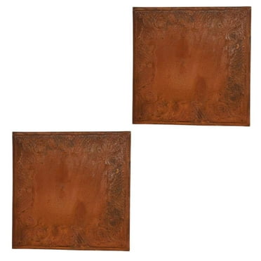 2pc Rusted Tin Gothic Scroll Ceiling Tile Set - for Rustic Decor - Factory Direct Craft