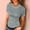 Grey, variant on Graphic Tees for Women's Fashion Slim Fit Ribbed Round Neck Short Sleeve Tennis Top for Layering Women's T Shirts Black S