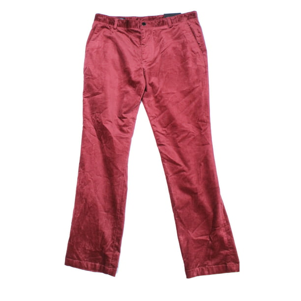 INC Pants - Mens Pants Burgundy Velvet Slim-Fit Stretch Solid 30 ...