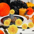 thumbnail image 3 of WeeWhimsy 20Pcs Artificial Carnations Flower,Yellow Orange Flower Heads Bulk with Stem,Silk Artificial Flower DIY Decor for Halloween,Day of The Dead,Mexican Party,Home Decor, 3 of 7