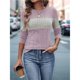 thumbnail image 5 of Blusas de Larga con Bloques de Color para Mujer, Conjuntos de Otoño, Suéteres de Invierno y Moda de Principios de Otoño. Rosa L, 5 of 8