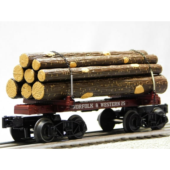 M.T.H. Electric Trains MTH Premier Norfolk Western Skeleton FLATCAR W/LOGS (25)