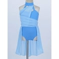 thumbnail image 5 of iiniim Kids Girls Halter Cutouts Modern Lyrical Dance Leotard Tulle Dress Ballet Latin Jazz Ice Skating Light Blue 16, 5 of 7