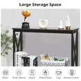 thumbnail image 3 of Barara King Console Table, Entryway Table, Console Sofa Table, Display Shelf,2-Tier Console X-Design Sofa Side Accent Table-Espresso, 3 of 12