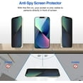 thumbnail image 3 of (2 Pack)Privacy Screen Protector Compatible with iPhone 13 / iPhone 13 Pro, 9H Tempered Glass Screen Film Guard for iPhone 13/13 Pro 6.1 Inch 2021, Case Friendly, Bubble-Free, 3 of 6