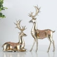 thumbnail image 3 of Clearance 1 Pair Resin Deer Statue Home Office Desktop Decor Ornaments Animal Figurine Deer Decorations Housewarming Gift Garden Sculpture, 3 of 6