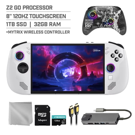 Lenovo Legion Go S 1TB SSD Gaming Handheld 8-inch Touchscreen 120Hz WUXGA AMD Ryzen Z2 Go CPU, Mytrix Zero-Kirin Wireless Controller, Hub, 128GB MicroSD Card, 5 Accessories: 6 in 1 Bundle