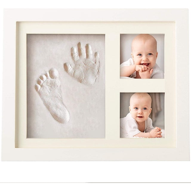Baby Handprint Footprint Clay Footprint Set para recién nacidos y niños pequeños, Baby Gift Girl Recuerdo personalizado, Baby Nursery Decor, Unique Keepsake Vhermosa Portarretratos