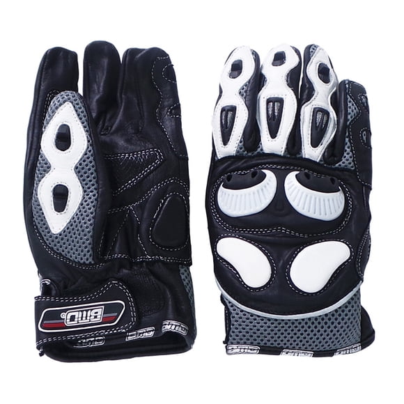 Guantes Motociclista BENOTTO MOTORCYCLE DIVISION Piel Completo Talla M Blanco/Negro GUABMD0013