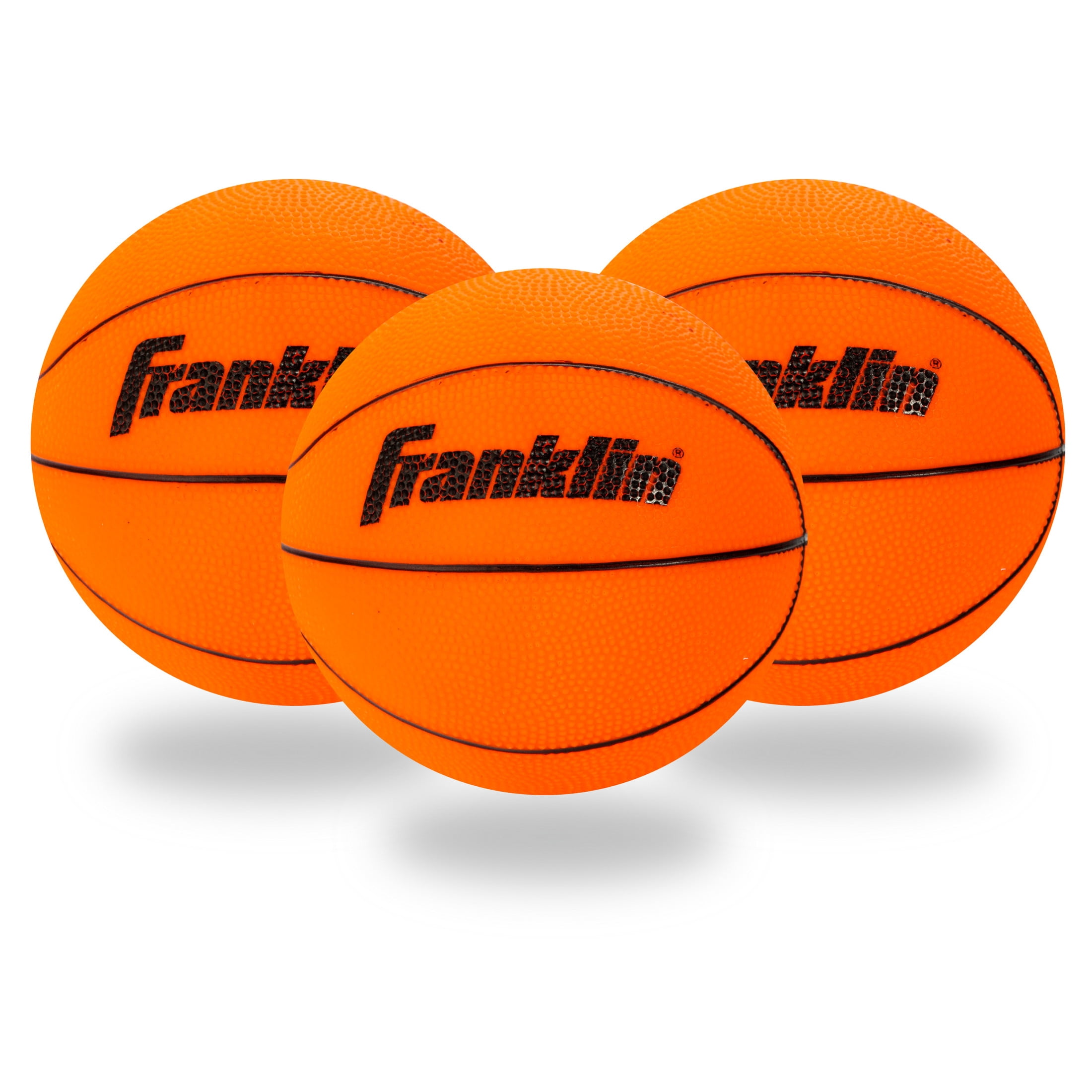 Franklin Sports Indoor Mini PVC Basketballs - 3 Pack - Slam Dunk Approved - Indoor Game Room Replacement Basketballs  - Pump Included