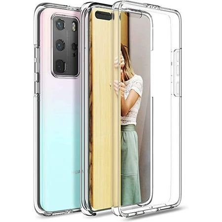 QWZNDZGR 360 Full Body Case for Huawei P30 P40 P20 Pro Mate 30 20 10 Lite P Smart Plus 2019 2020 2021 Double Sided TPU Transparent Cover