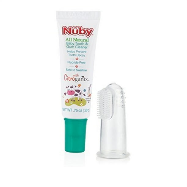 Nuby All Natural Baby Tooth and Gum Cleaner with Silicone Finger Gum