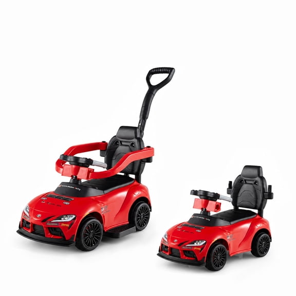 Infans 3-in-1 Ride on Push Car for Toddlers, Toyota Licensed Foot-to-Floor Stroller Sliding Walking Toy w/ Parent-Control