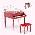 thumbnail image 3 of Costway 30-Key Classic Baby Grand Piano Toddler Toy Wood with Bench & Music Rack Red, 3 of 10