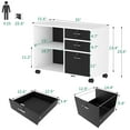 thumbnail image 3 of DWVO 3 Drawer Wood File Cabinet Rolling Cart Home Office Storage Organizer White, 3 of 8