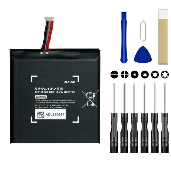 Battery Replacement Compatible with Nintendo Switch Console HAC-003 HAC-001 HAC-S-JP/EU Battery 3.7V 4310mAh with Installation Tools Kit