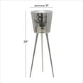 thumbnail image 3 of DecMode Round Aluminum Metal Tall Floor Champagne 3 Bottle Gray Ice Bucket, 3 of 9