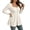 Beige, variant on Women Plus Size Top Ribbed Square Neck Button Front Three Quarter Sleeve Tunic