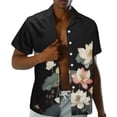 thumbnail image 2 of Uorisanigo Lotus Couple Matching Outfit Short Sleeve Shirt for Men Casual Beach Hawaiian Shirts and Women's Tank Dress with Pocket Chic Irregular Hem Beach Sundress, 2 of 7