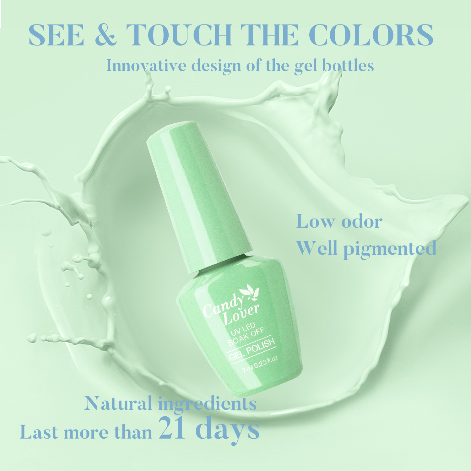 Candy Lover Gel Nail Polish Set, 6 Macaron Spring Summer Colors Gel Polish, Soak Off UV LED Nail Polish Home Salon Nail Art Manicure Gift Set for Girls Women