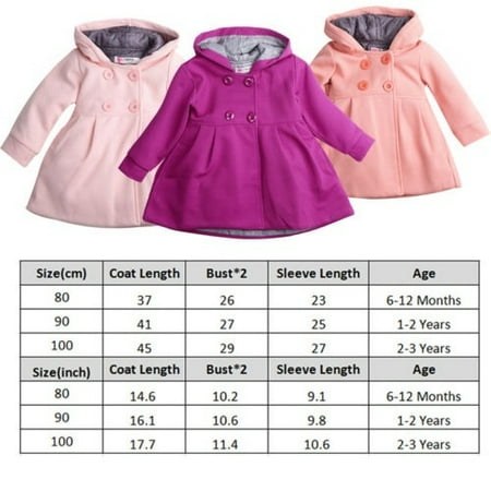 2020 New Toddler Girls Fall Winter Trench Coat Wind Hooded Jacket Kids Outerwear Canada Hooded Jacket Kids Outerwear, Baby Girl Trench Coat 3 6 Months
