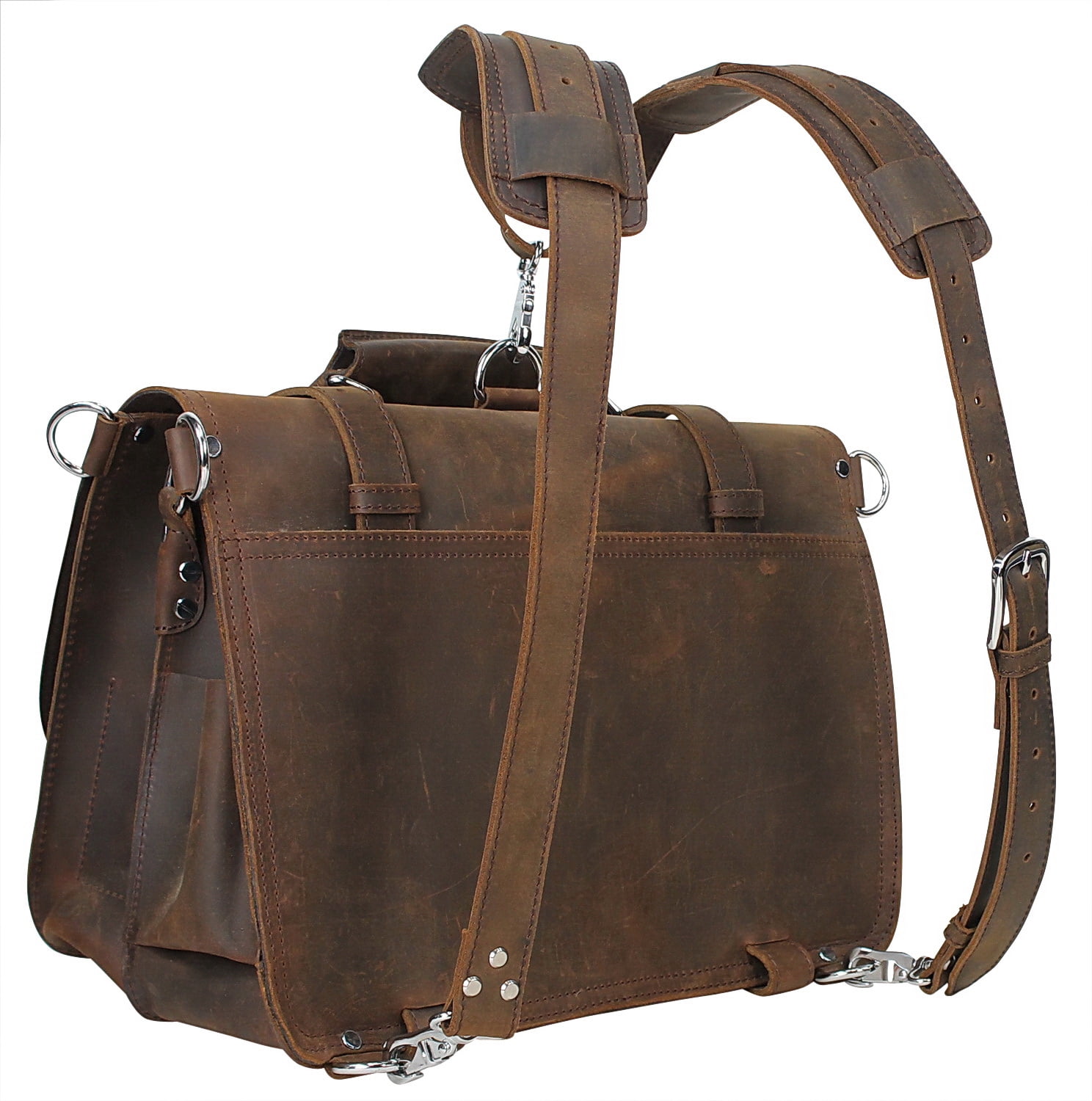 Vagarant Traveler Classic 16" Large Leather Briefcase Laptop Bag L09.DB