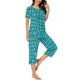 thumbnail image 5 of Tnhcen Women's Loose comfortable 2-Piece Summer Print Pajama Set Cozy Lightweight Short Sleeve Capri Pants with Pockets S-3XL, 5 of 6