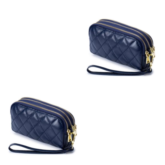 Minnieouse Carteras de moda para mujer, tarjetero de diseño largo de PU de Color sólido, monedero de bolsillo con tres cremalleras, monedero Type3 NO3