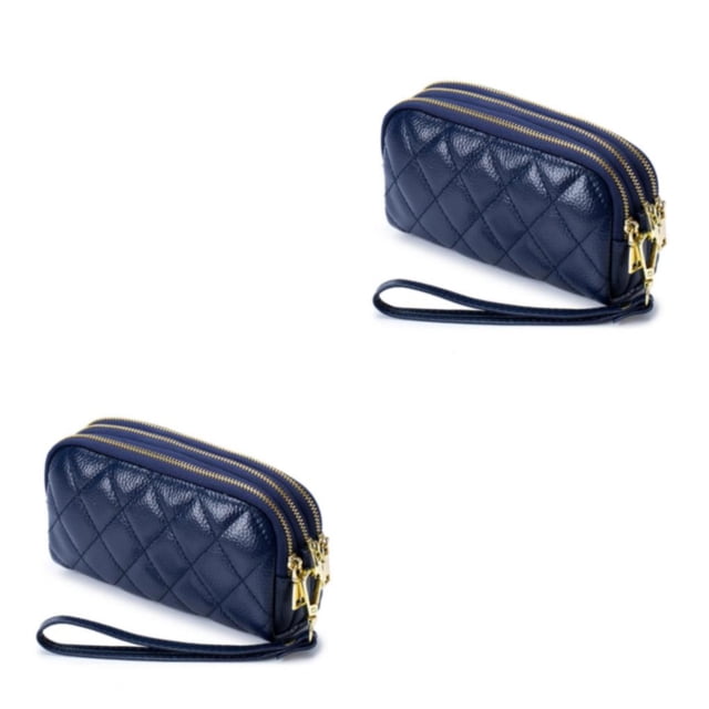 Minnieouse Carteras de moda para mujer, tarjetero de diseño largo de PU de Color sólido, monedero de bolsillo con tres cremalleras, monedero Type3 NO3