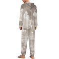 thumbnail image 6 of Cloudy Sky Texture Unisex Adult Onesie Pajamas with Pockets for Women Men Hooded Loungewear, 6 of 8