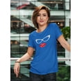 thumbnail image 2 of Cool Sunglasses And Red Lips Sexy Mole Women Royal Blue T-Shirt, Female Medium, 2 of 4