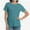 Aqua, variant on Womens Tops Short/Long Sleeve T-Shirts Fitted Crewneck Tee