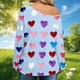 thumbnail image 4 of Mujeres de Manga Larga Tops de Moda Multi-Color Corazón Impresión Off-Shoulder con Mangas Acampanadas para la Fiesta Y las Vacaciones, 4 of 6