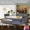thumbnail image 4 of Full Size Upholstered Daybed with Twin Trundle, Integrated Bluetooth Audio System and USB Port, Sofa Bed with Storage Armrests for Living Room, Bedroom and Apartment, No Box Spring Required, Gray, 4 of 9