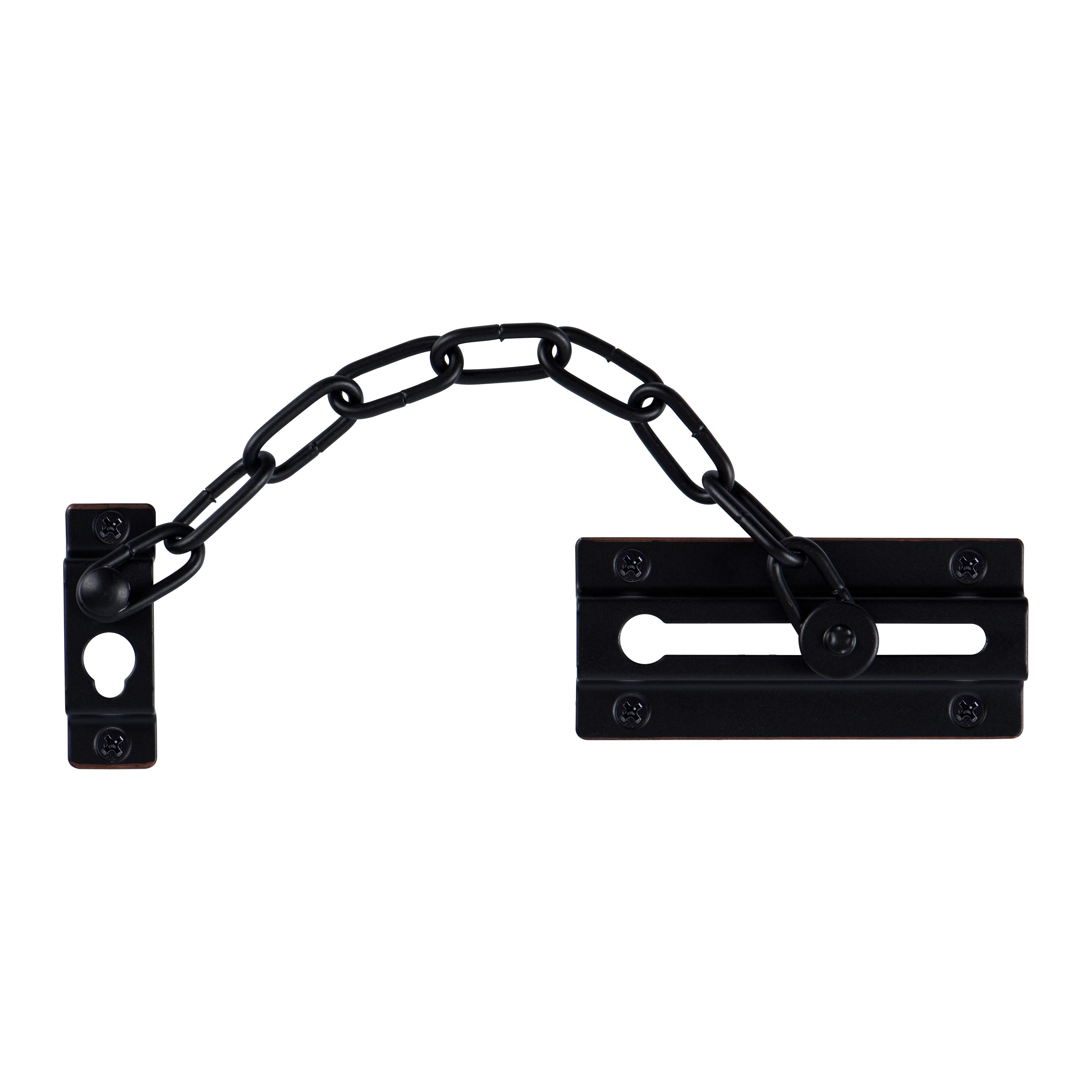 Hyper Tough 4-1/2 Inch Privacy Door Chain in Oil Rubbed Brass Finish with Mounting Hardware