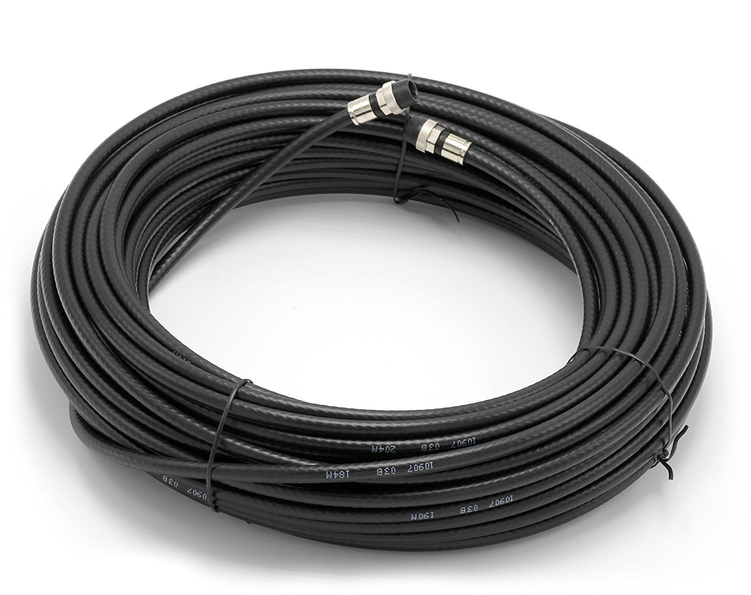 100' Feet, Black RG6 Coaxial Cable with rubber booted - Weather Proof Indoor / Outdoor Rated Connectors, F81 / RF, Digital Coax for CATV, Antenna, Internet, Satellite, and more