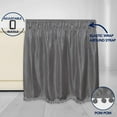 thumbnail image 4 of Easy-Going Satin Silk Pom Pom Ruffled Wrap Around Bed Skirt - 16 Inch Drop for Twin／Full Size Beds, Dark Gray, 4 of 7