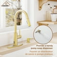 thumbnail image 2 of CASAINC Single Handle Kitchen Faucet with Pull Down Sprayer, Touchless Sensor, Soap Dispenser, Deck Mounted, Brushed Gold, 2 of 4