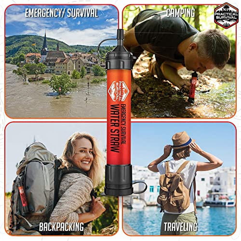 1-10 Pack Survival Water Filter Straw Personal Drinking Hiking Camping  Emergency
